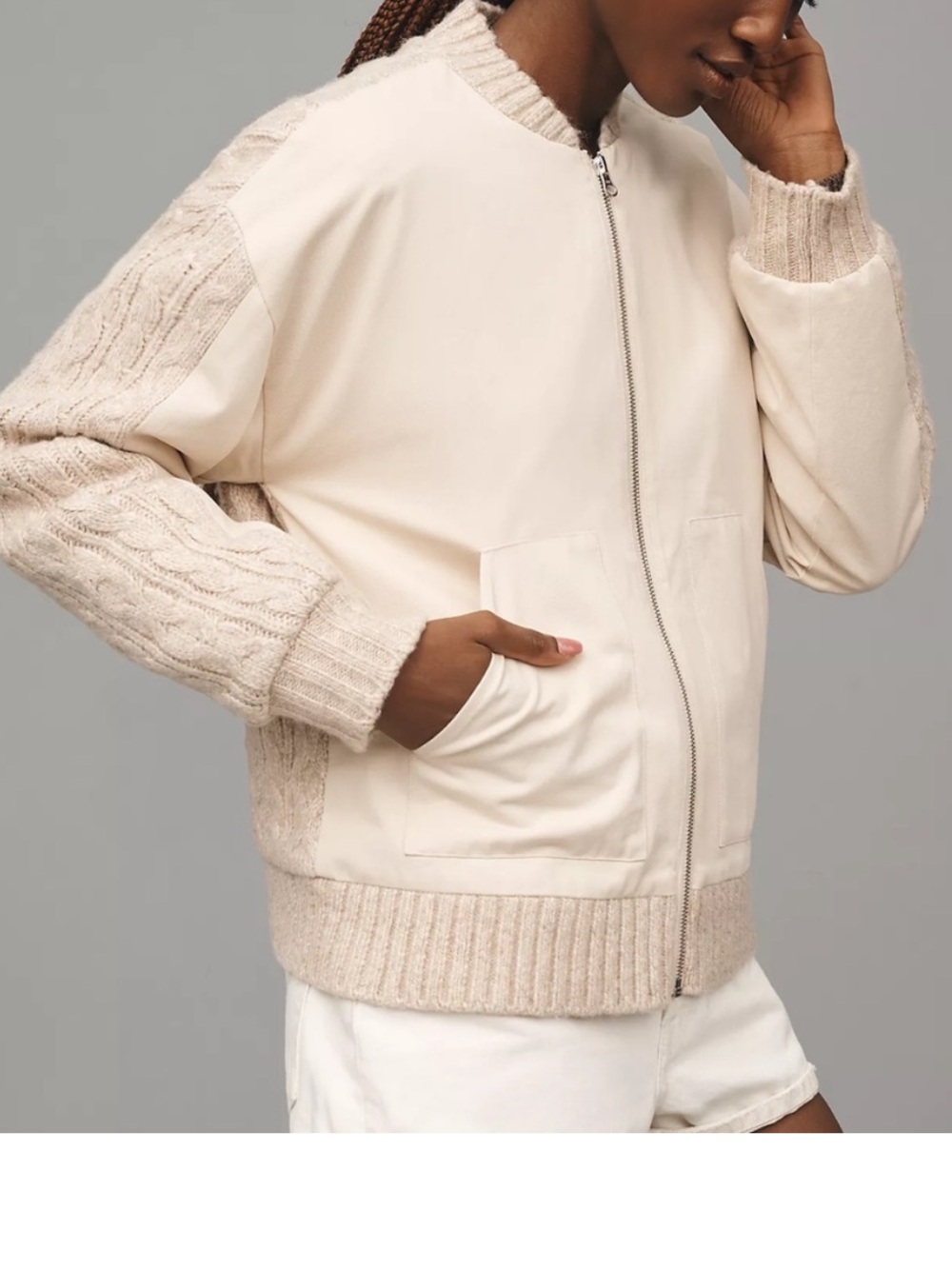 Anthropologie Central Park West Myles Cable-Knit Cardigan Sweater Sz XS - Picture 3 of 12